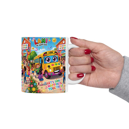 Lani™ Ceramic Mug (11oz & 15oz) – "Let's Sing Happiness Together!" Graphic