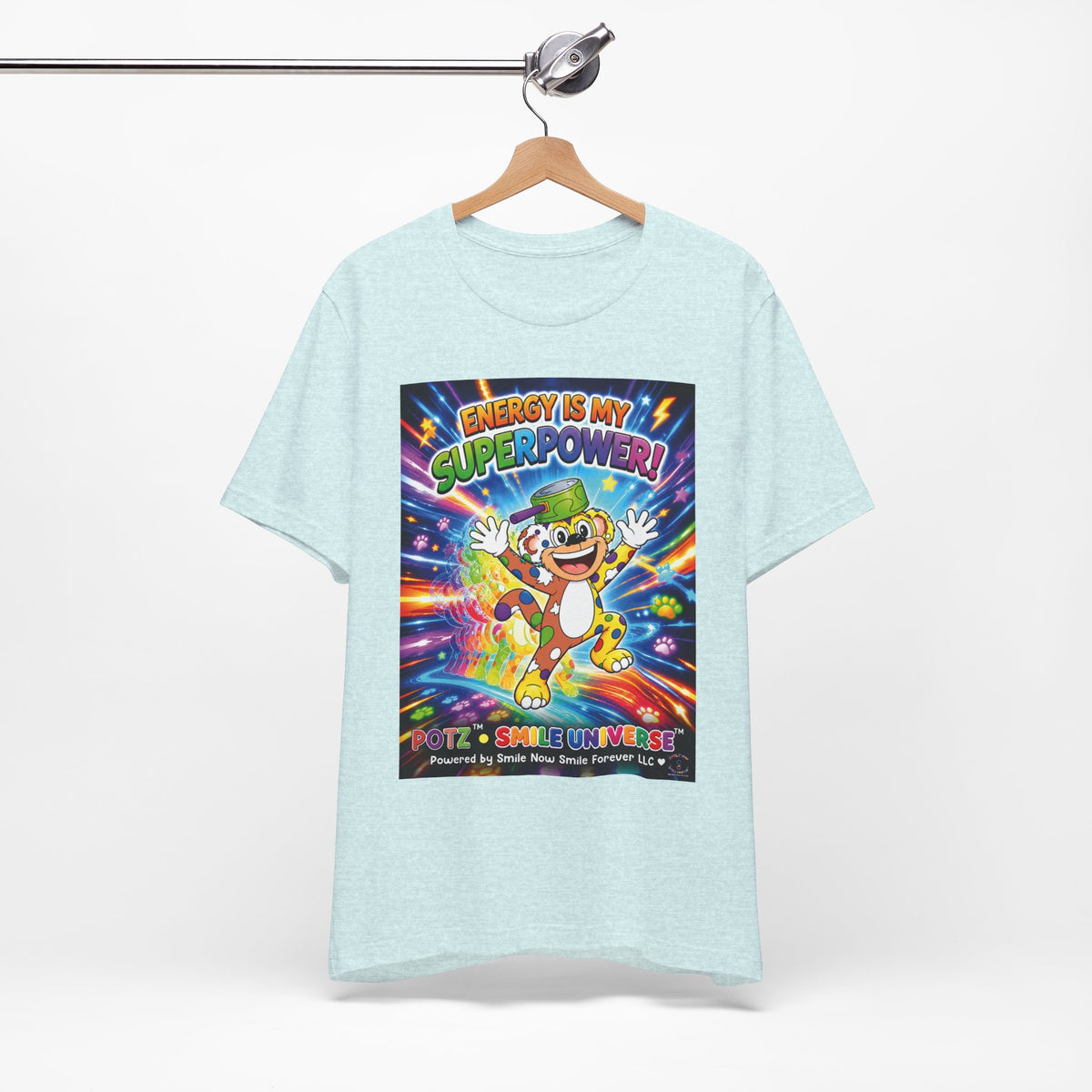 Potz™ Unisex Jersey Short Sleeve Tee – "Energy is My Superpower!" Graphic Tee | Smile Universe Collection