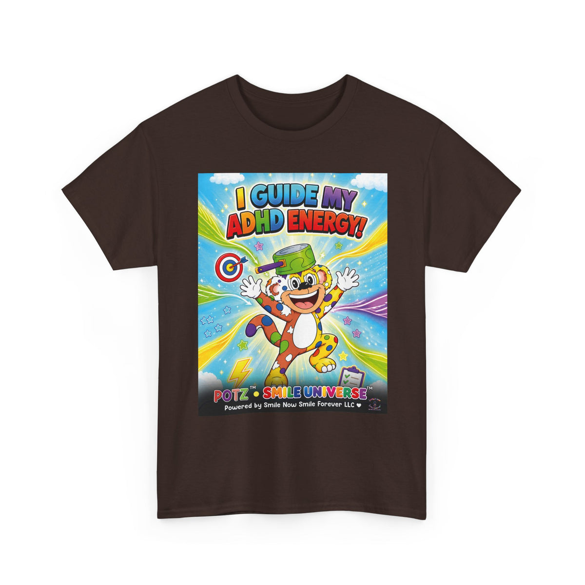 Potz™ Unisex Heavy Cotton™ Tee – "I Guide My ADHD Energy!" Graphic Tee | Smile Universe Collection
