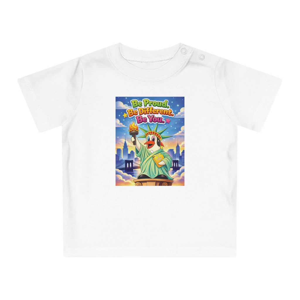 TuBz™ "Be Proud. Be Different. Be You." Baby T- Shirt - Cute Inspirational Infant Tee