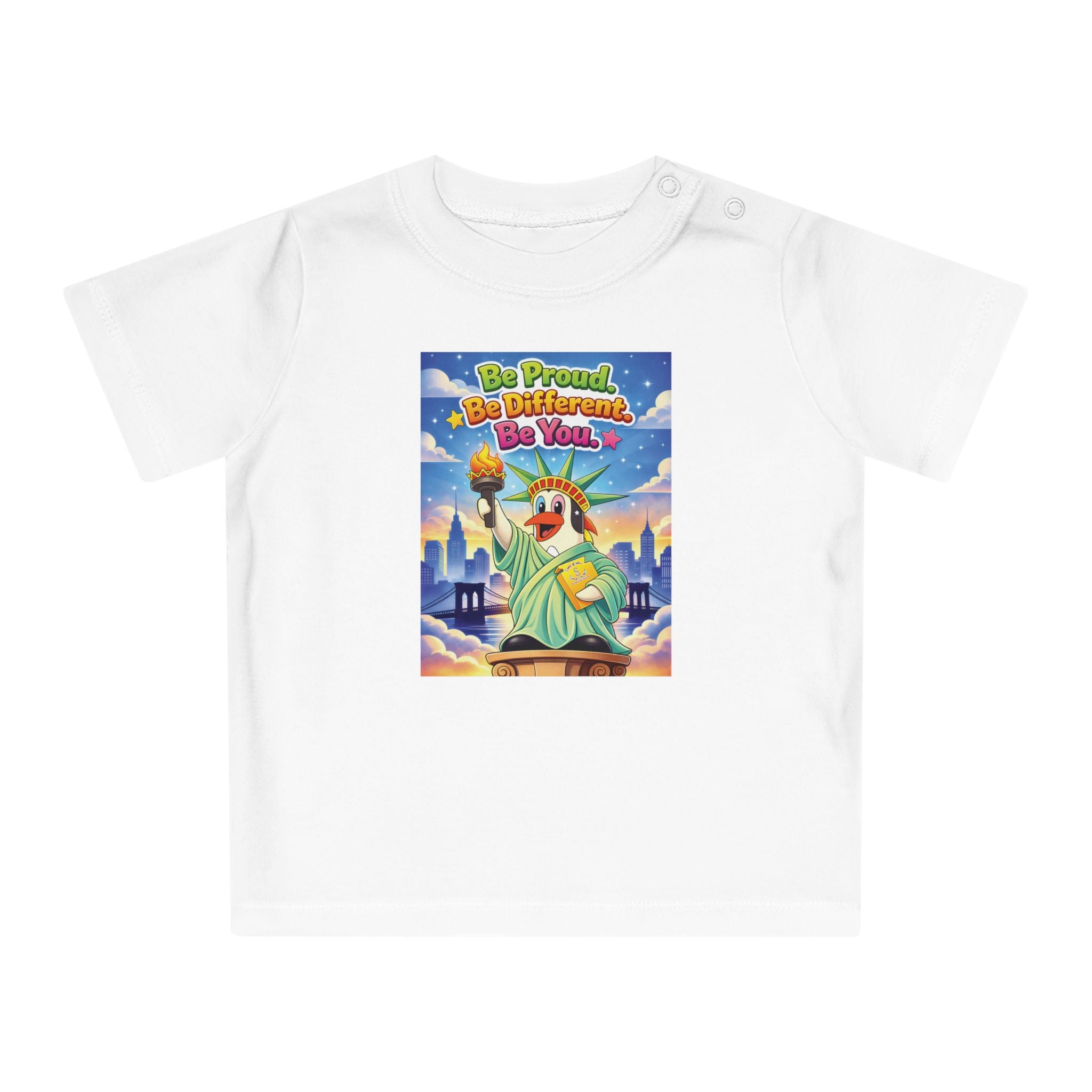 TuBz™ "Be Proud. Be Different. Be You." Baby T- Shirt - Cute Inspirational Infant Tee