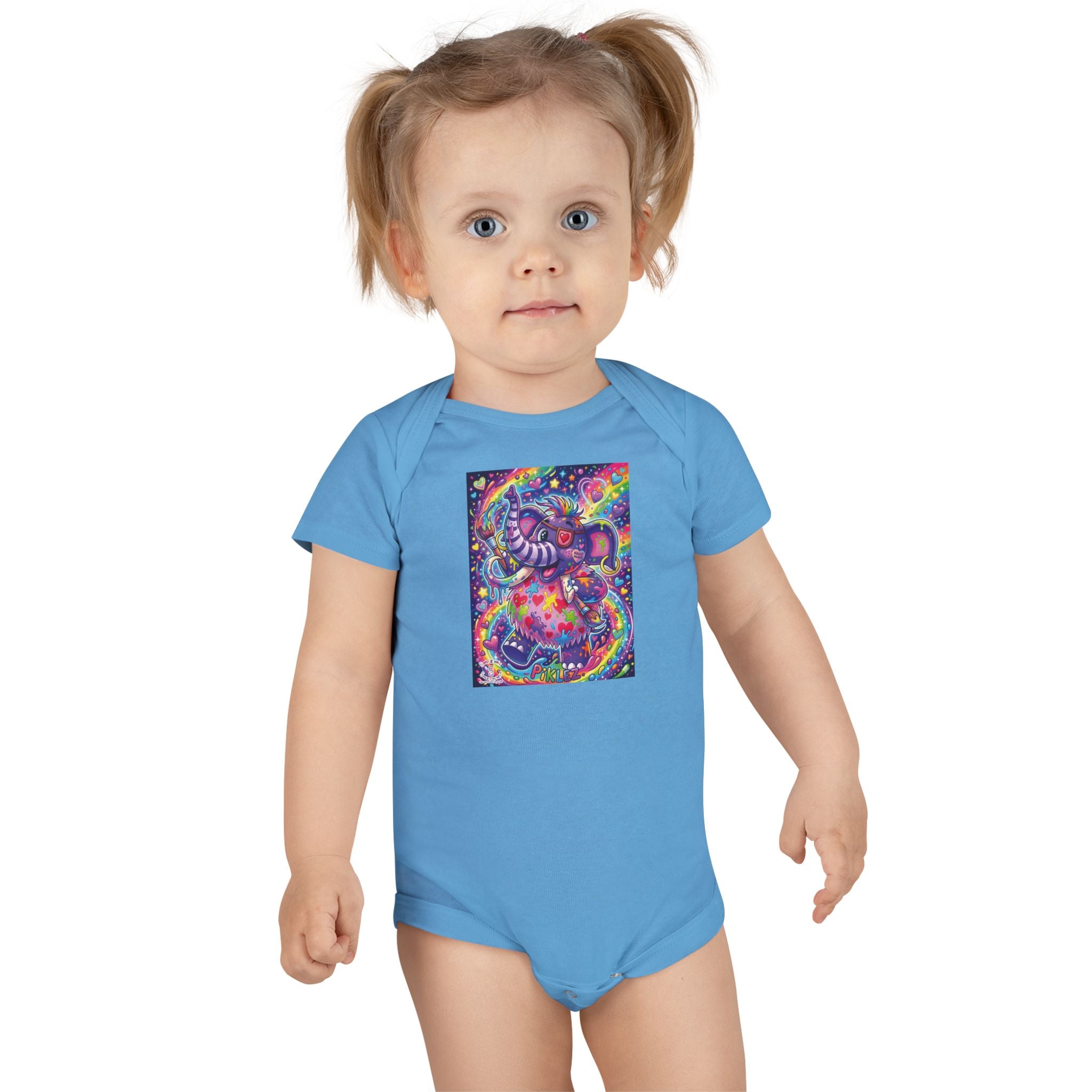 Piklez™ Baby Short Sleeve Onesie® – "Magic Paint!" Graphic | Smile Universe Collection