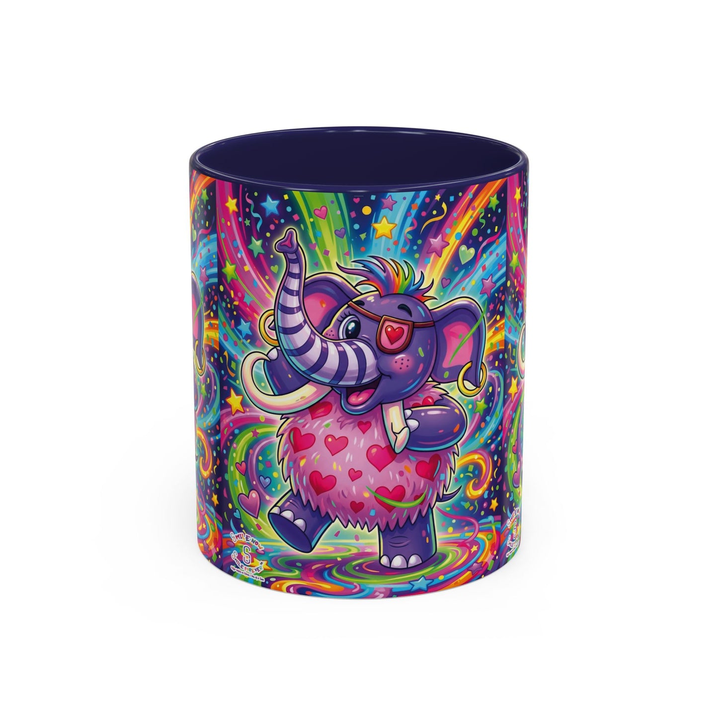 Piklez™ 11oz, 15oz Accent Coffee Mug – "Born to Celebrate!" Graphic | Smile Universe Collection