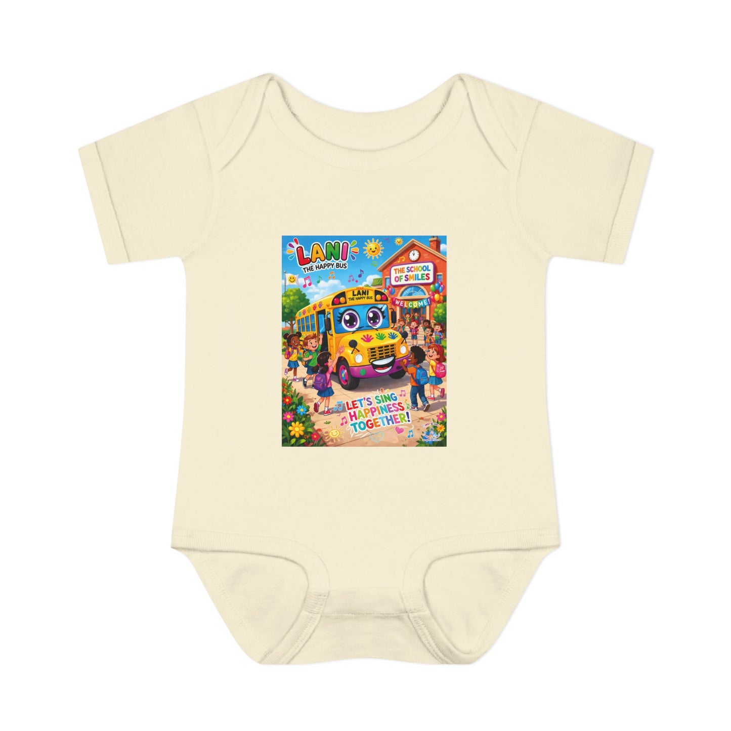 Lani™ Infant Baby Rib Bodysuit – "Let's Sing Happiness Together!" Graphic