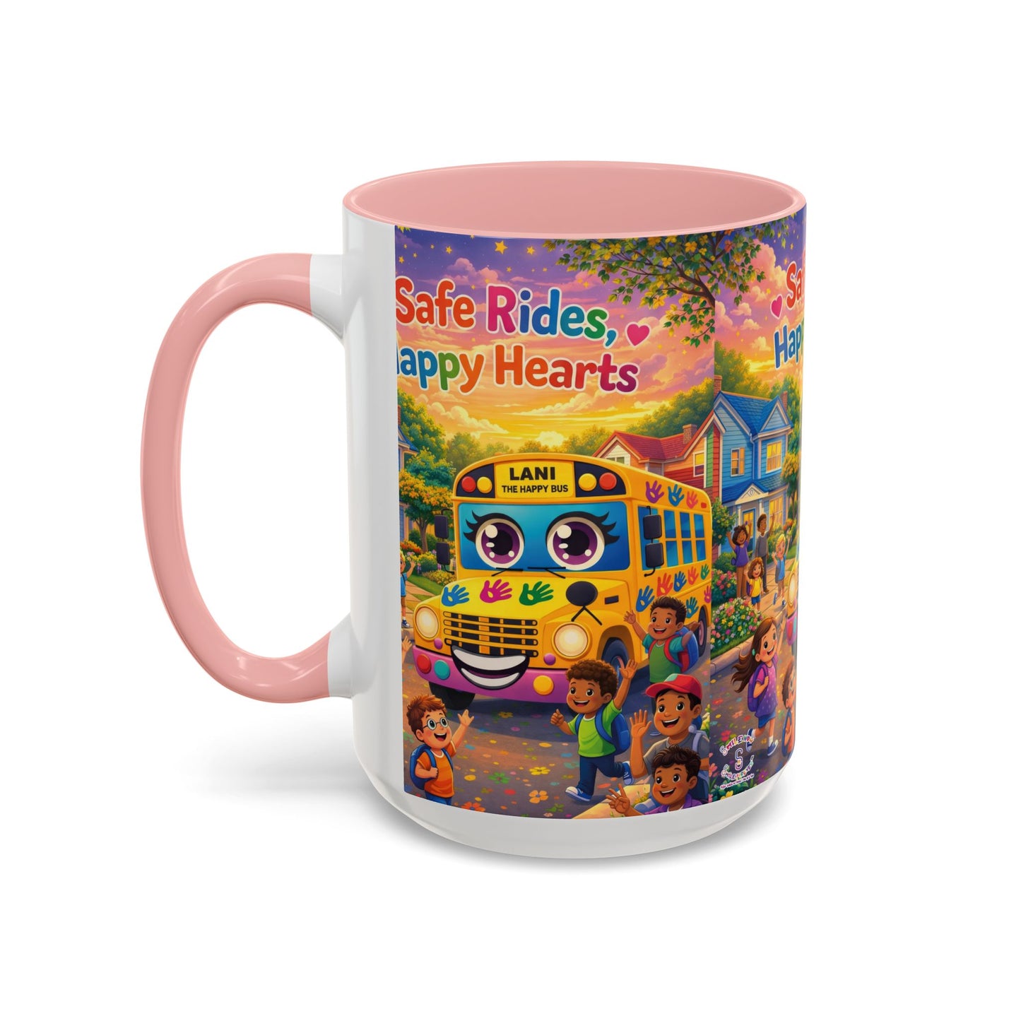 Lani™ Accent Coffee Mug (11oz & 15oz) – "Safe Rides, Happy Hearts" Graphic