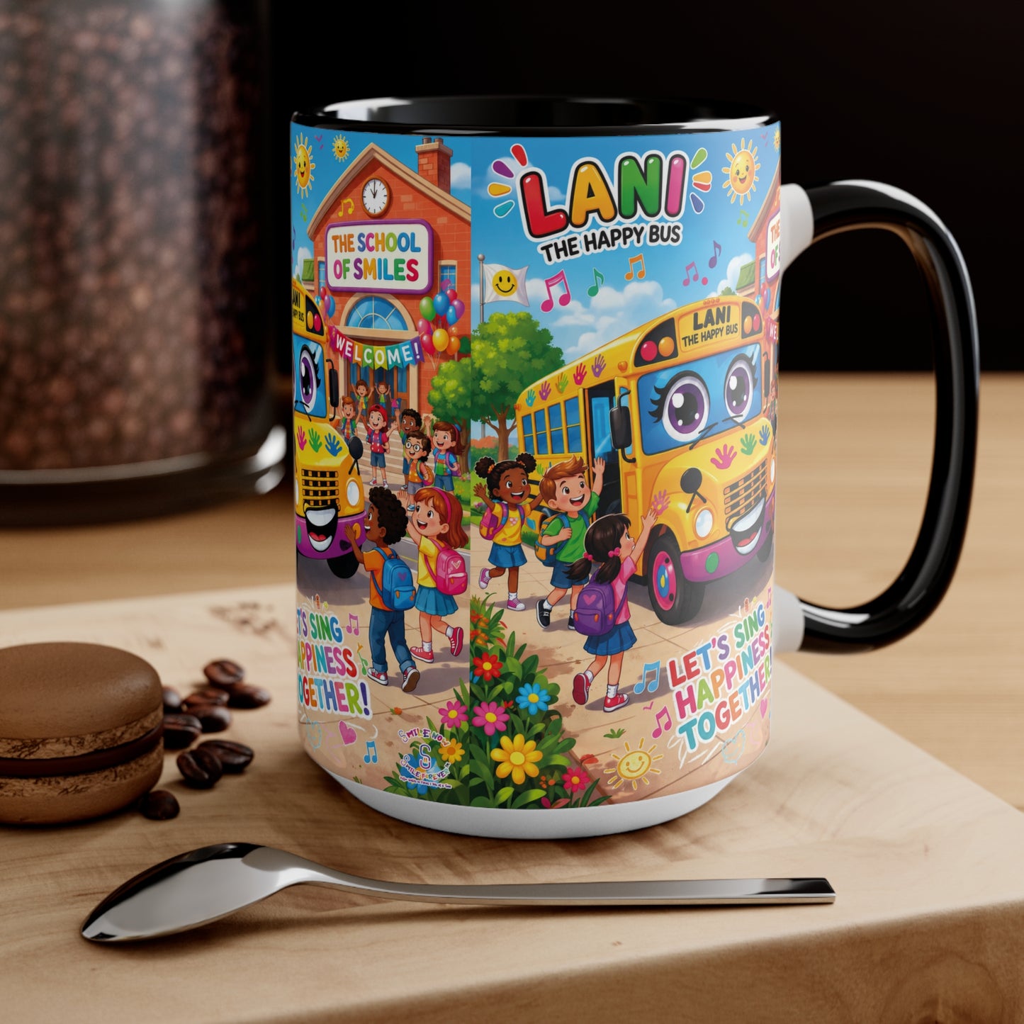 Lani™ Accent Mug – "Let's Sing Happiness Together!" Graphic