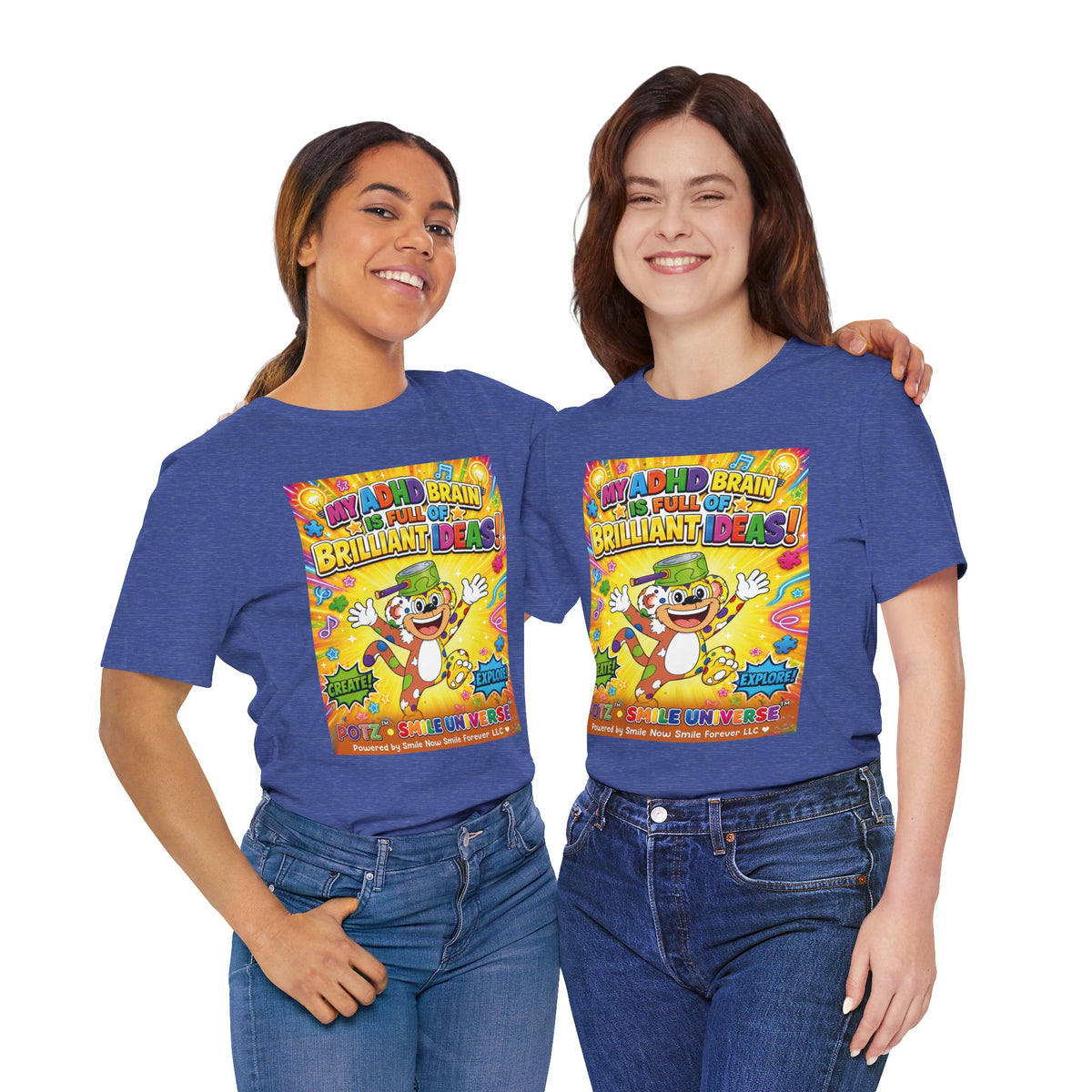 Potz™ Unisex Jersey Short Sleeve Tee – "My ADHD Brain is Full of Brilliant Ideas!" Graphic Tee | Smile Universe Collection