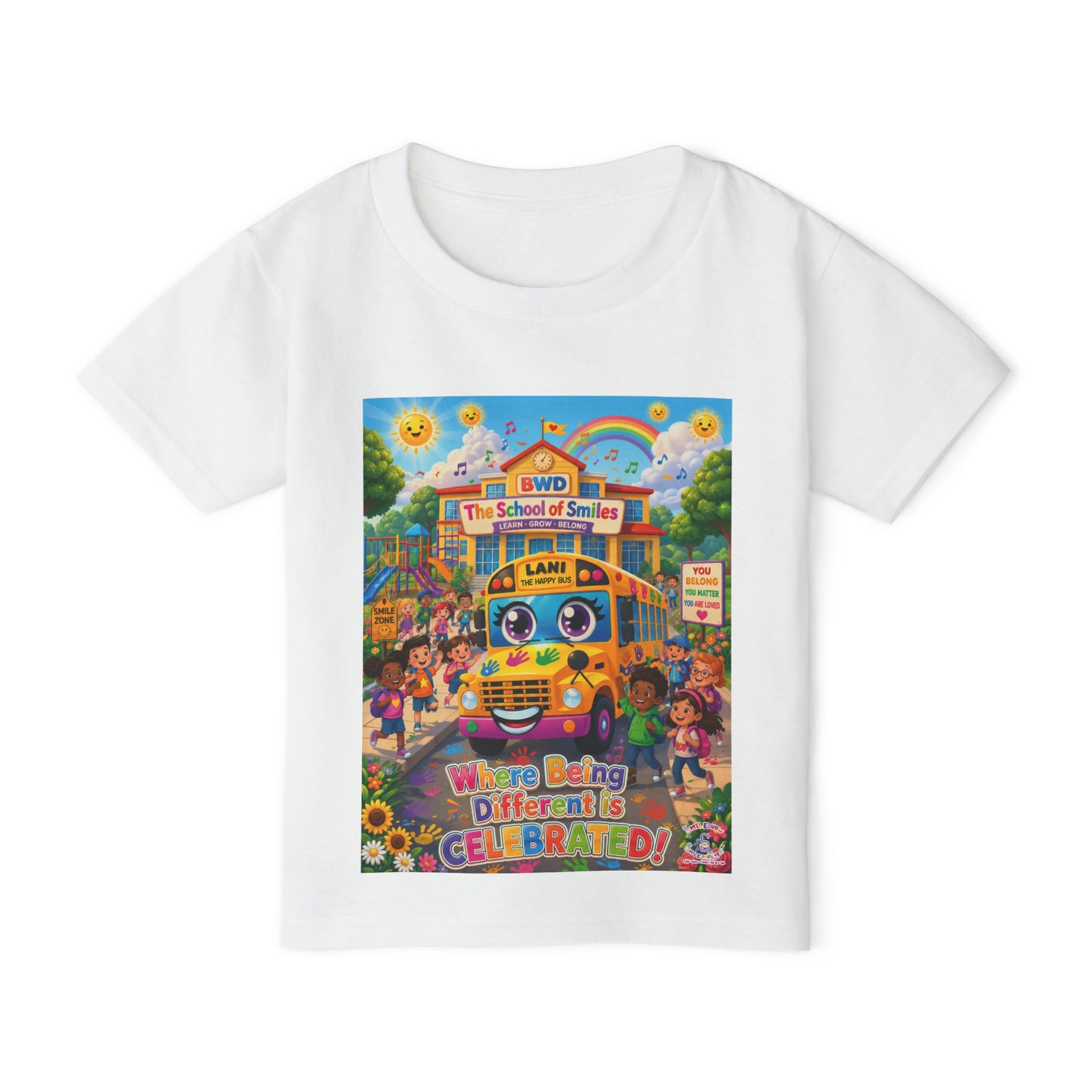 Lani™ Heavy Cotton™ Toddler T-Shirt – "Where Being Different is CELEBRATED!" Graphic Shirt