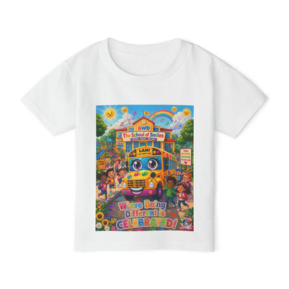 Lani™ Heavy Cotton™ Toddler T-Shirt – "Where Being Different is CELEBRATED!" Graphic Shirt