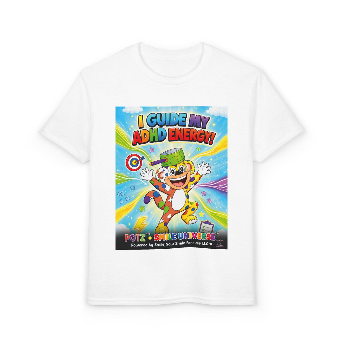 Potz™ Youth DryBlend® T-Shirt – "I Guide My ADHD Energy!" Graphic Tee | Smile Universe Collection