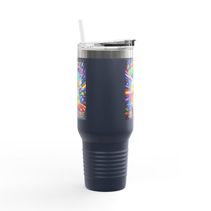 Potz™ Insulated Travel Mug 40oz – "Energy is My Superpower!" Graphic Tumbler | Smile Universe Collection