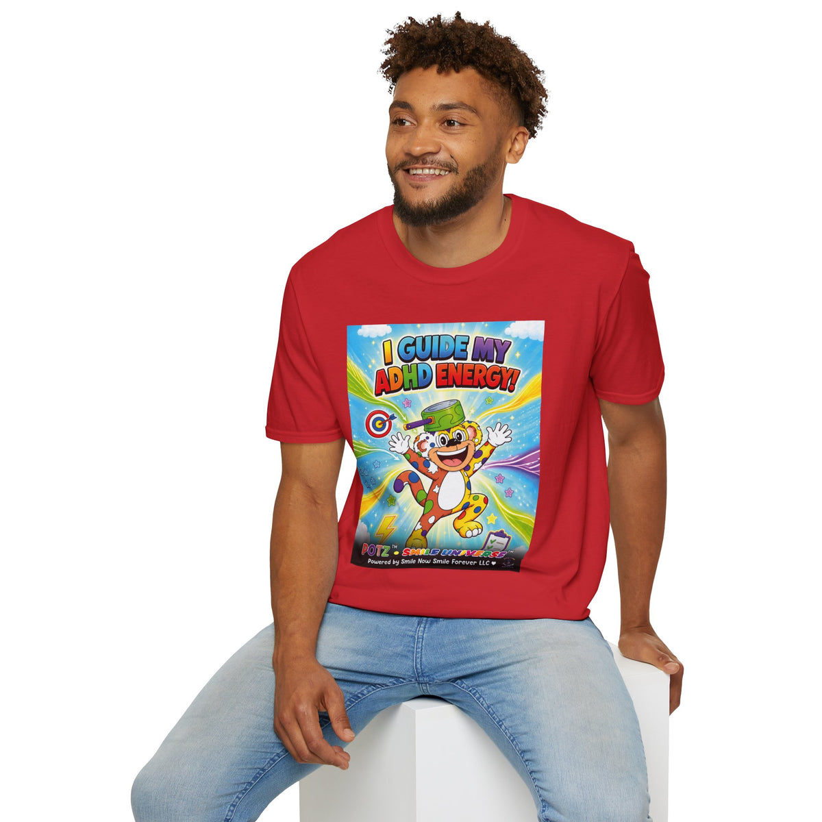 Potz™ Unisex Softstyle T-Shirt – "I Guide My ADHD Energy!" Graphic Tee | Smile Universe Collection