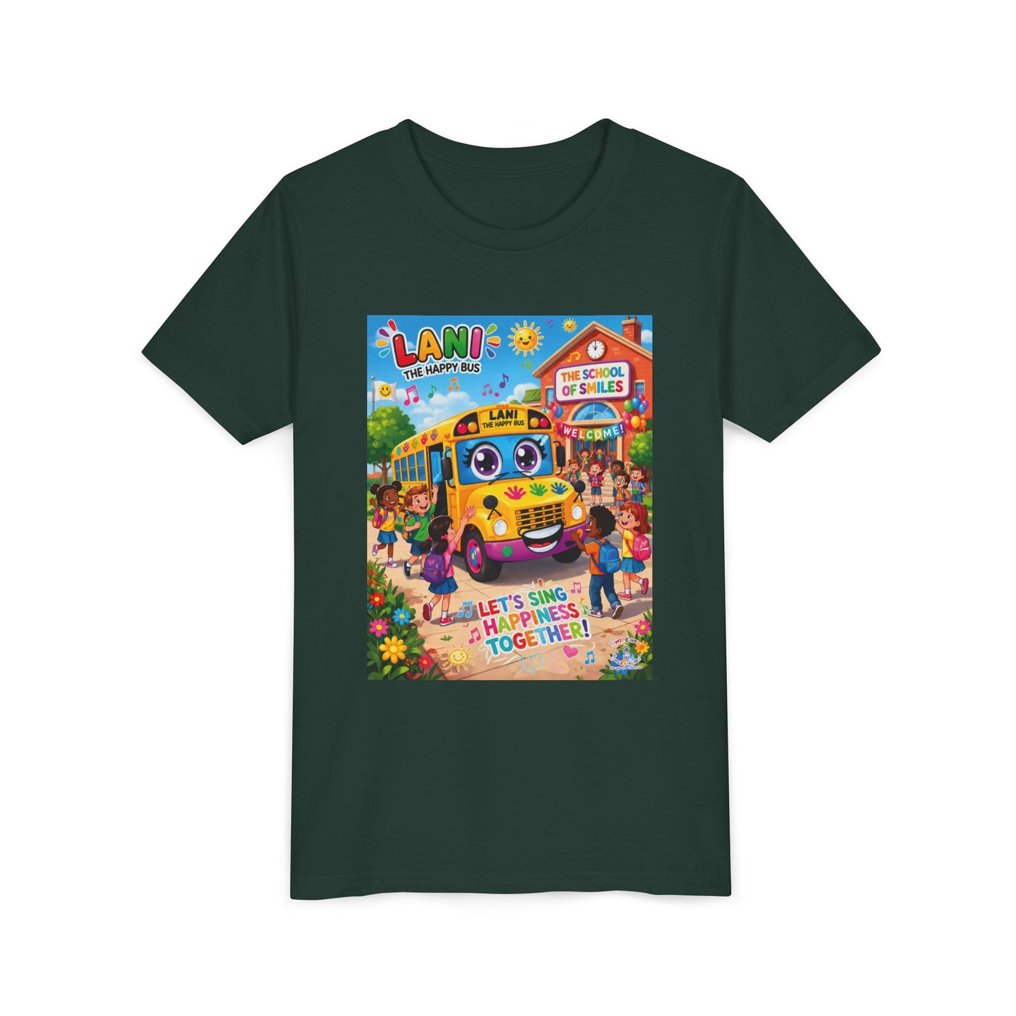 Lani™ Youth Short Sleeve Tee – "Let's Sing Happiness Together!" Graphic