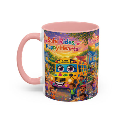 Lani™ Accent Coffee Mug (11oz & 15oz) – "Safe Rides, Happy Hearts" Graphic
