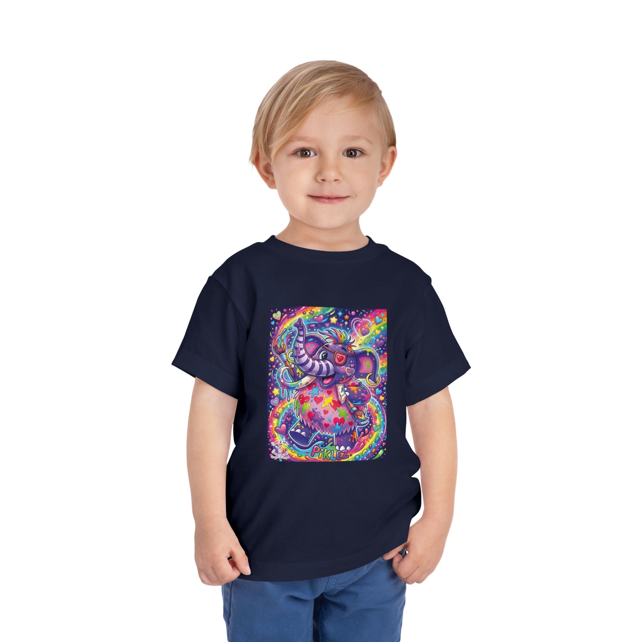Piklez™ Toddler Short Sleeve Tee – "Magic Paint!" Graphic Shirt | Smile Universe Collection