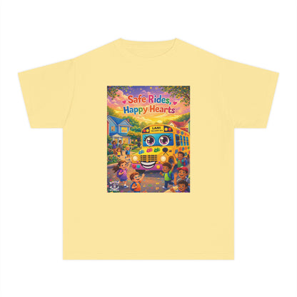 Lani™ Youth Midweight Tee – "Safe Rides, Happy Hearts" Graphic