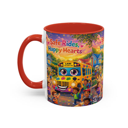Lani™ Accent Coffee Mug (11oz & 15oz) – "Safe Rides, Happy Hearts" Graphic