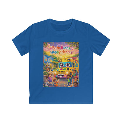 Lani™ Kids Softstyle Tee – "Safe Rides, Happy Hearts" Graphic
