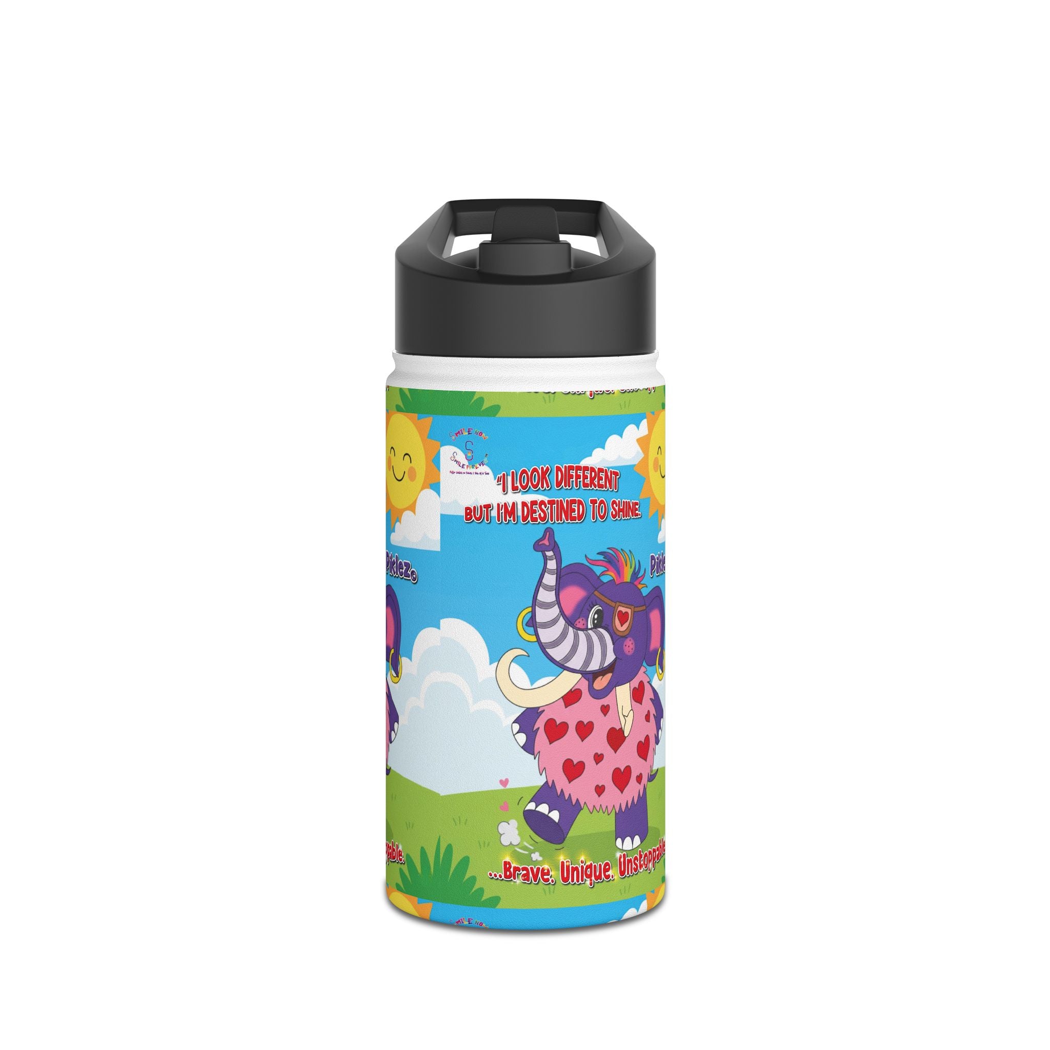 Piklez™ Stainless Steel Water Bottle with Standard Lid – “Destined to Shine” | Smile Universe Collection