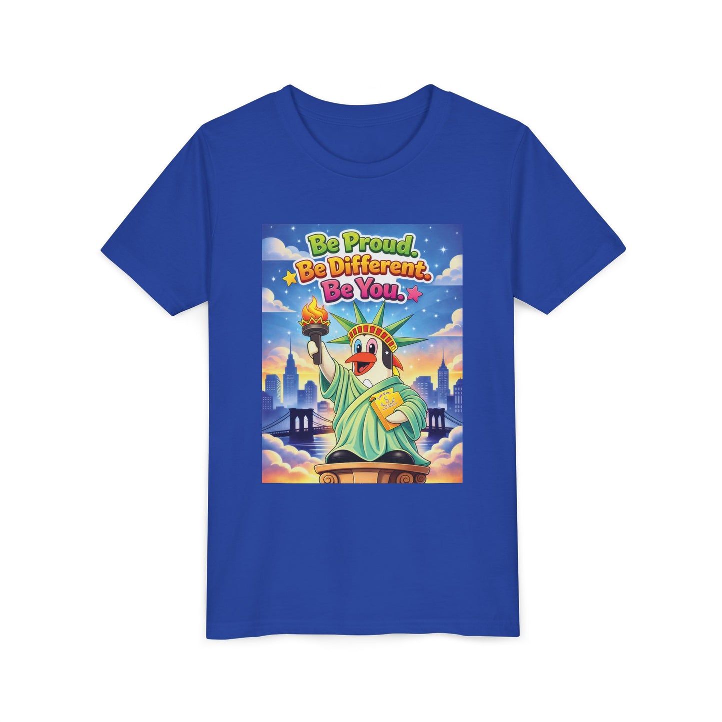 TuBz™M "Be Proud. Be Different. Be You." Kids T-Shirt - Inspirational Graphic Tee