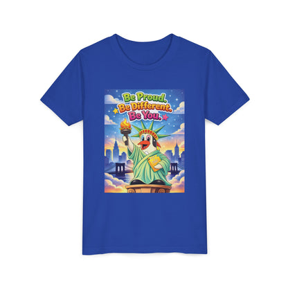 TuBz™M "Be Proud. Be Different. Be You." Kids T-Shirt - Inspirational Graphic Tee