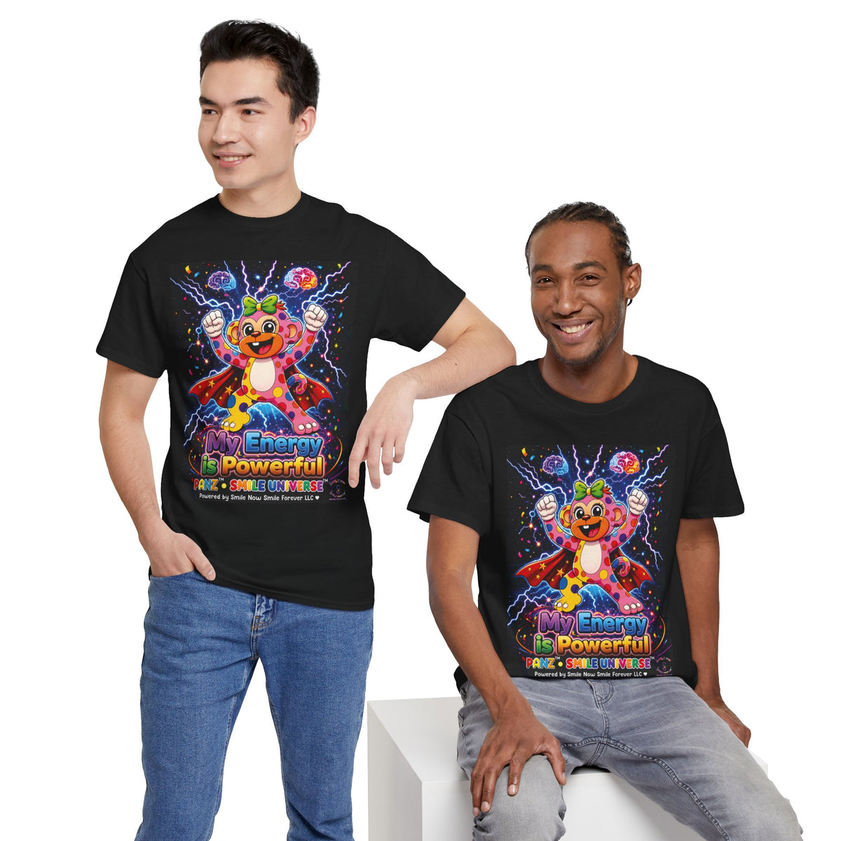 Panz™ Unisex Heavy Cotton™ Tee For Adult – "My Energy is Powerful" Graphic Tee | Smile Universe Collection