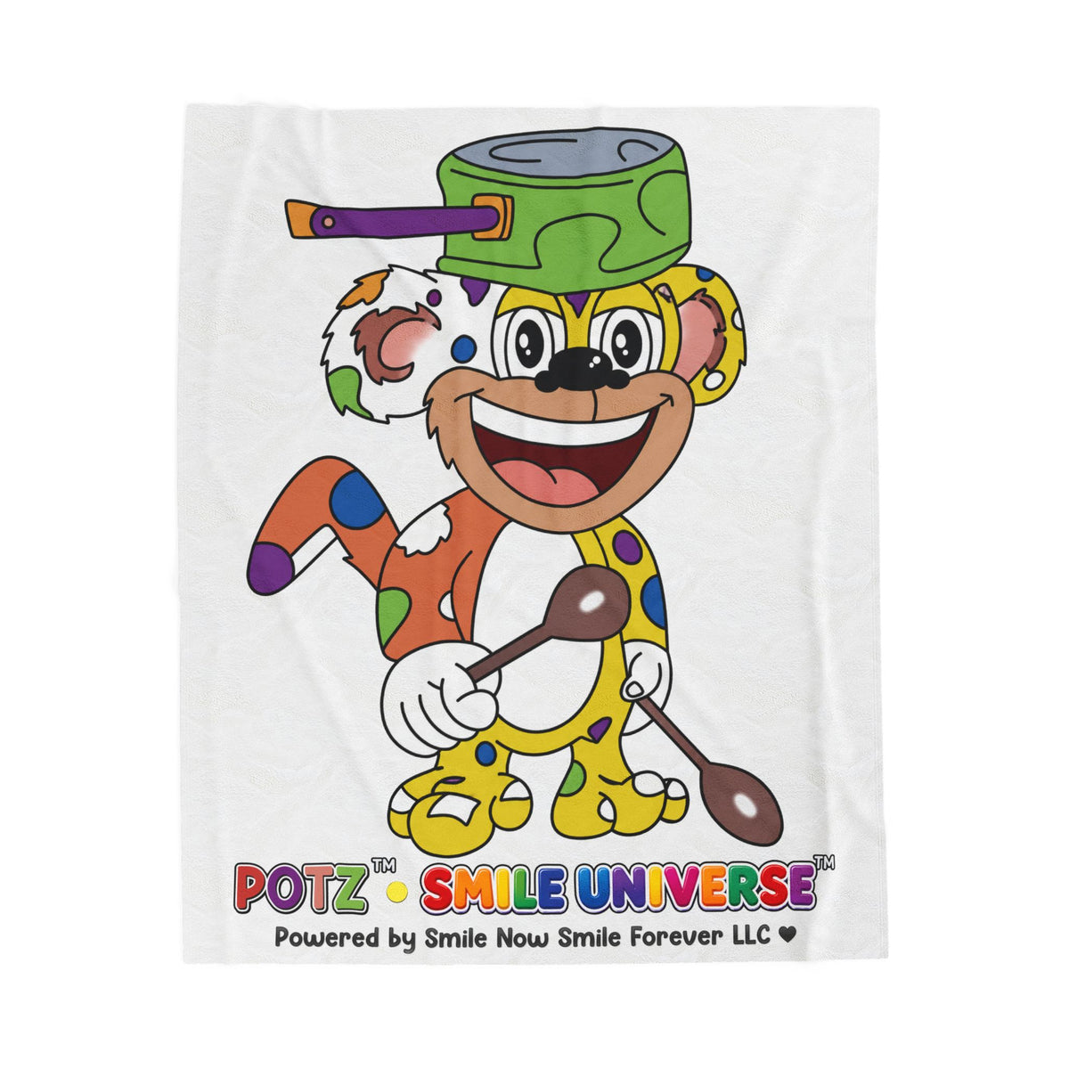 Potz™ Velveteen Plush Blanket – Playful Graphic Throw | Smile Universe Collection