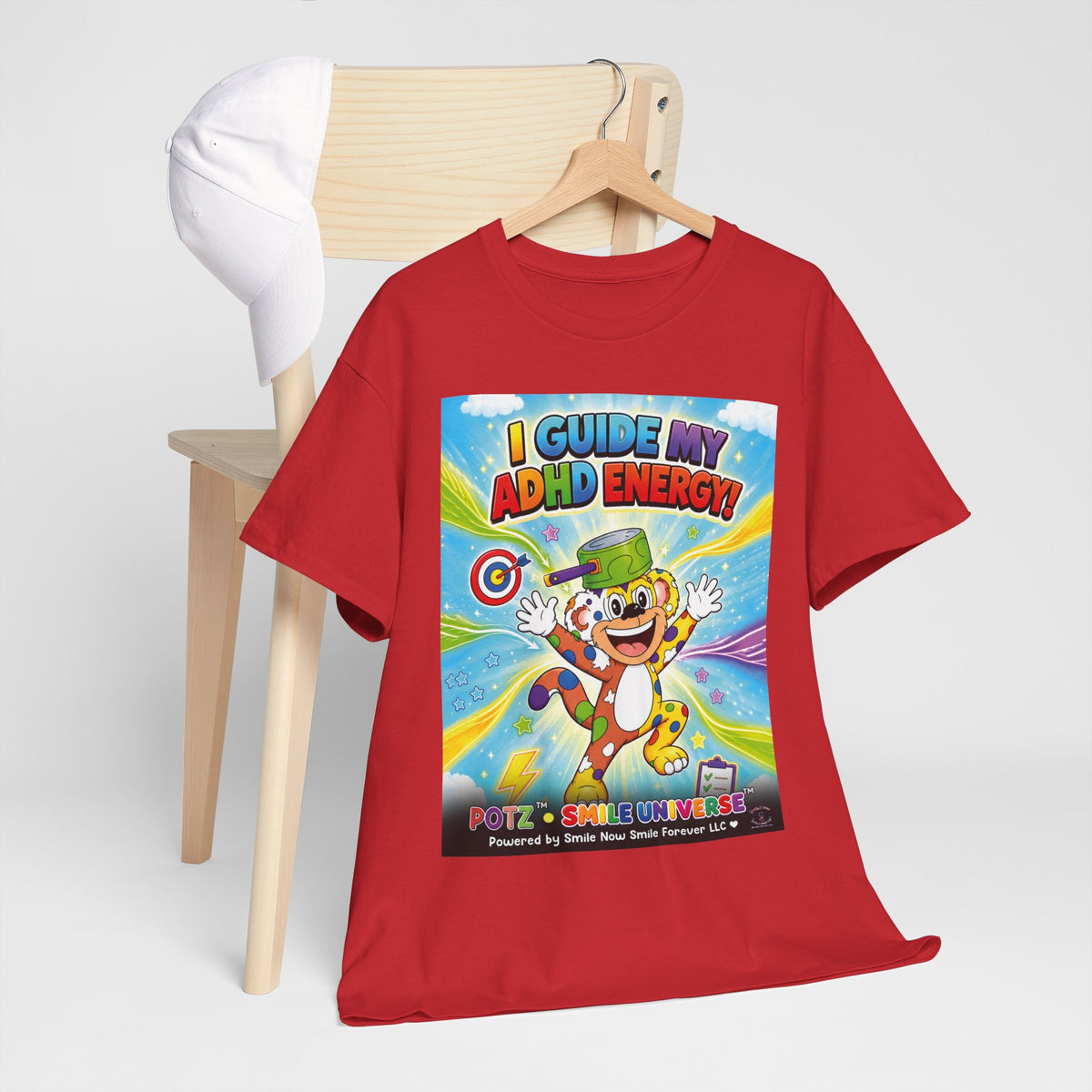 Potz™ Unisex Heavy Cotton™ Tee – "I Guide My ADHD Energy!" Graphic Tee | Smile Universe Collection