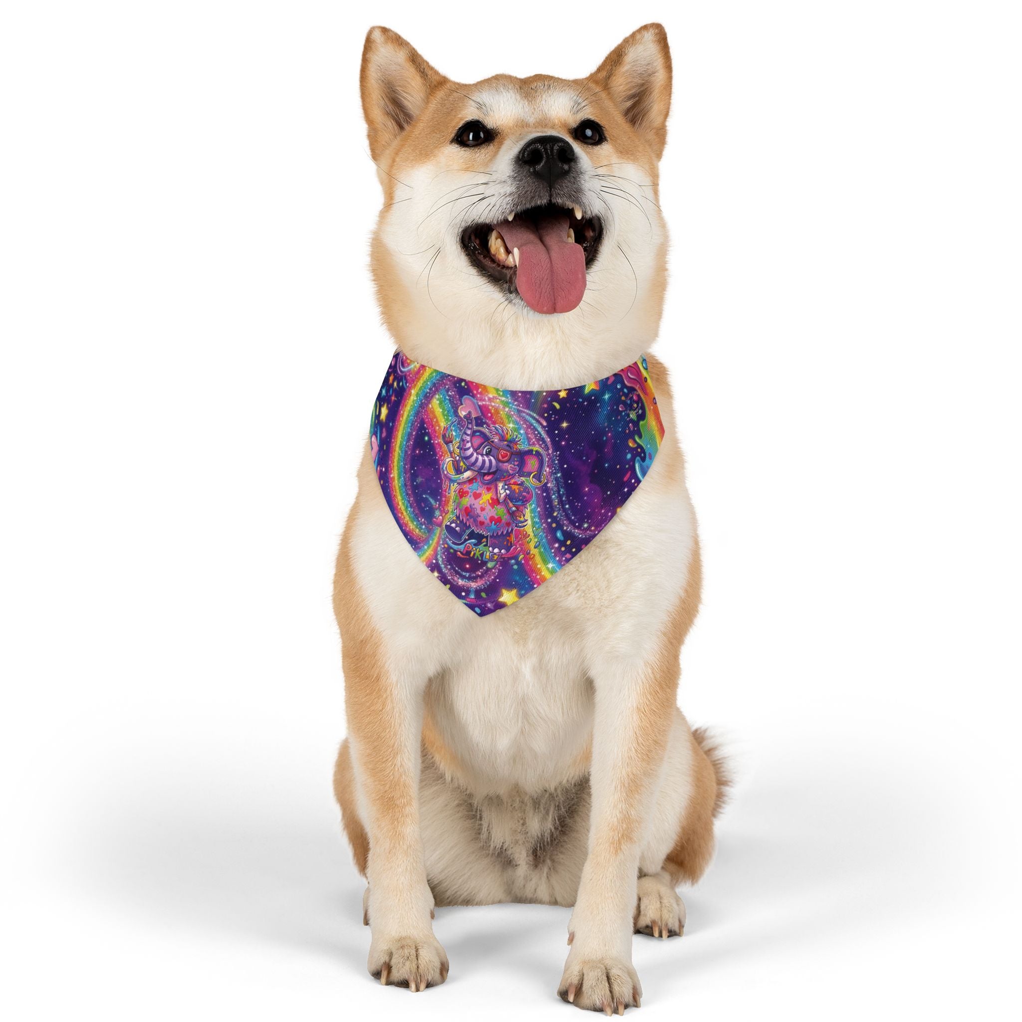 Piklez™ Pet Bandana Collar – "Full of Love!" Graphic | Smile Universe Collection
