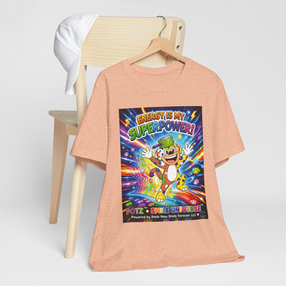 Potz™ Unisex Jersey Short Sleeve Tee – "Energy is My Superpower!" Graphic Tee | Smile Universe Collection