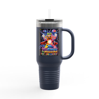 Panz™ Insulated Travel Mug 40oz – "My Energy is Powerful" Graphic Tumbler | Smile Universe Collection