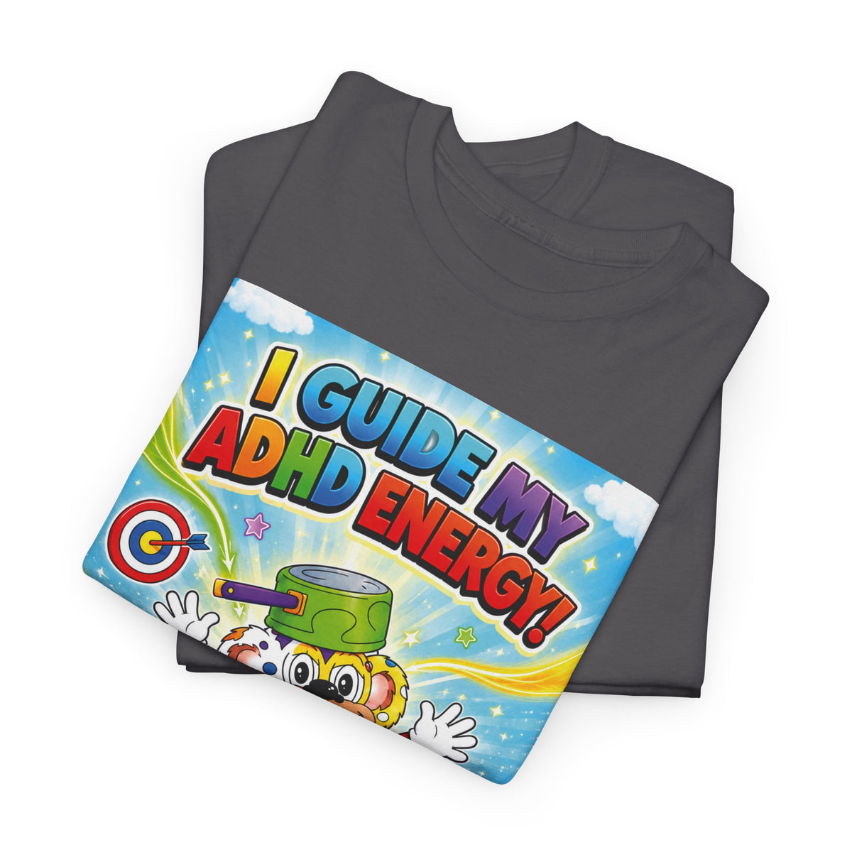 Potz™ Unisex Heavy Cotton™ Tee – "I Guide My ADHD Energy!" Graphic Tee | Smile Universe Collection