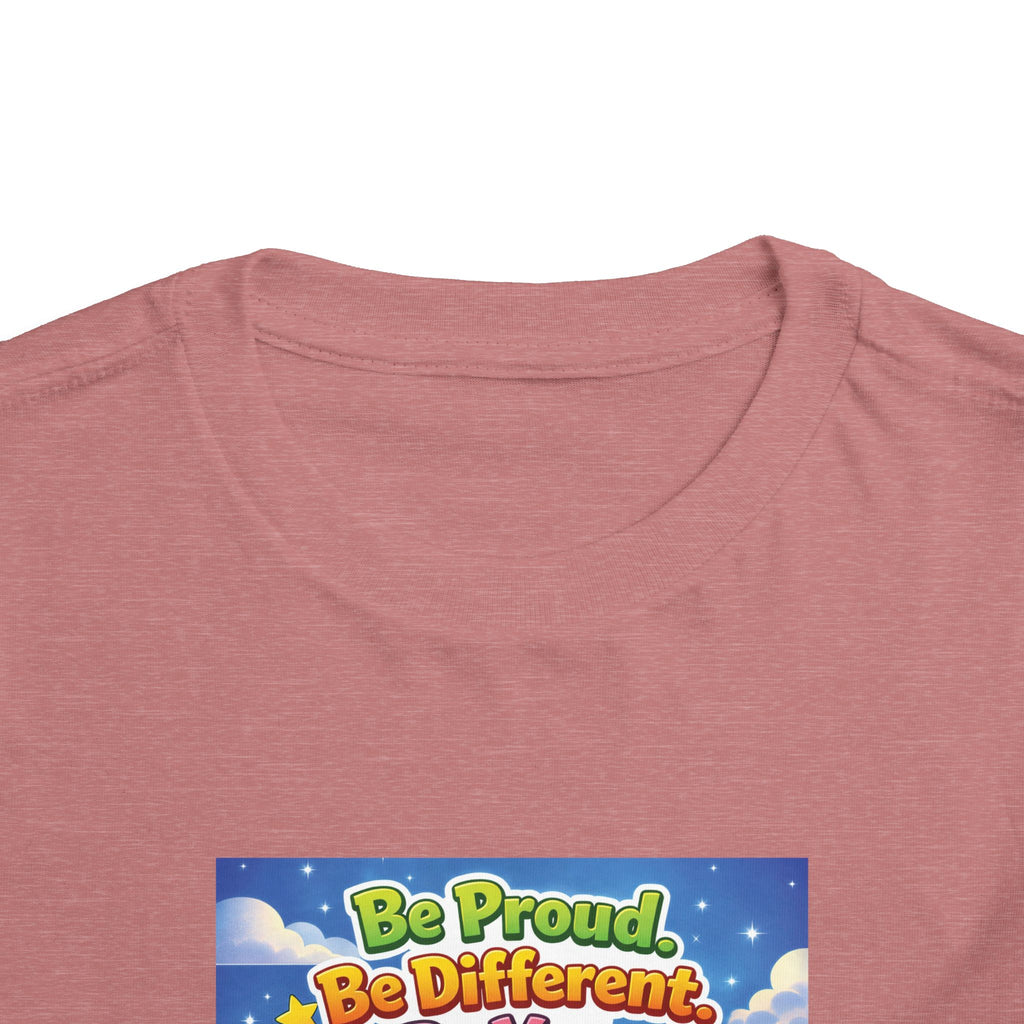 TuBz™ "Be Proud. Be Different. Be You." Toddler T- Shirt - Inspirational Kids Tee