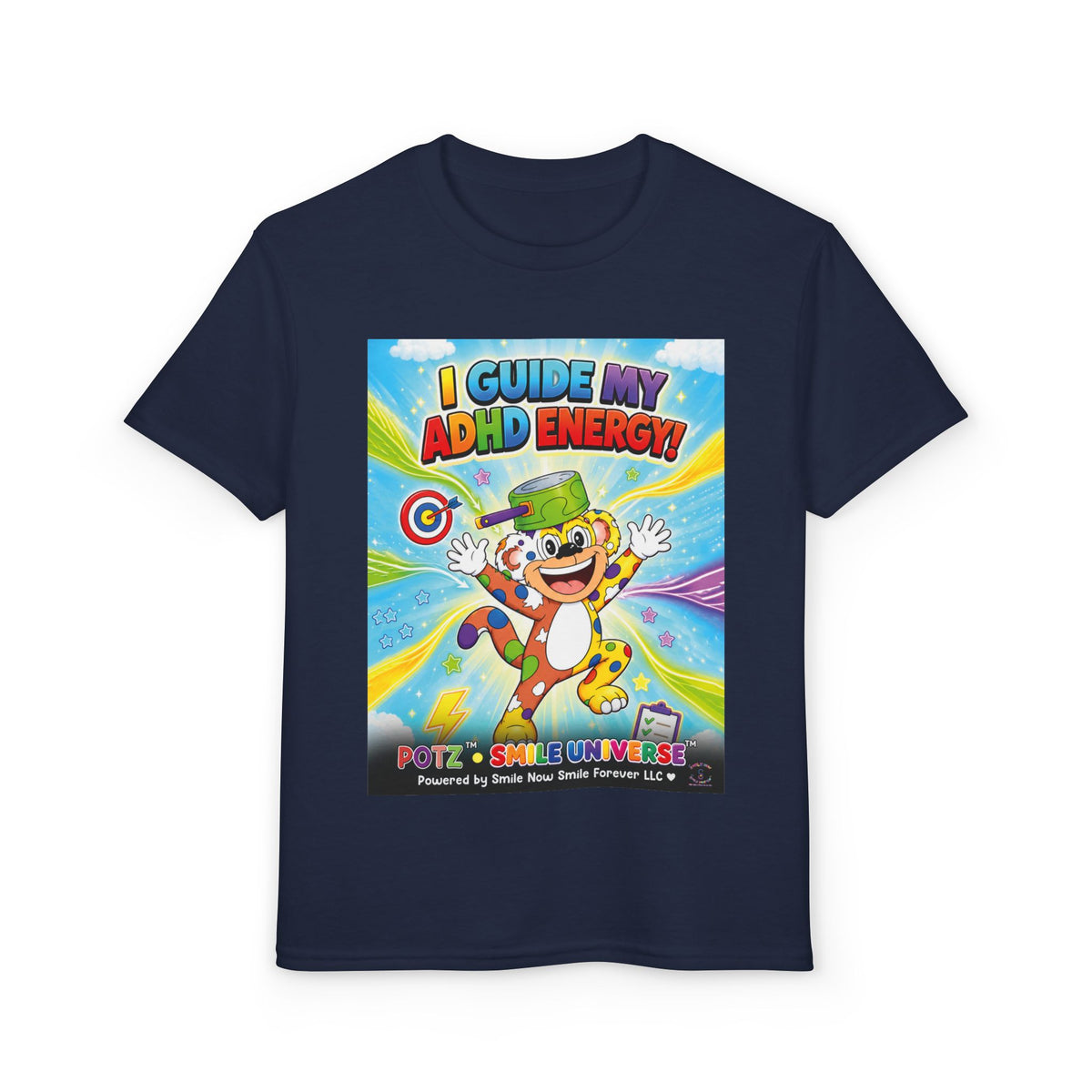 Potz™ Youth DryBlend® T-Shirt – "I Guide My ADHD Energy!" Graphic Tee | Smile Universe Collection