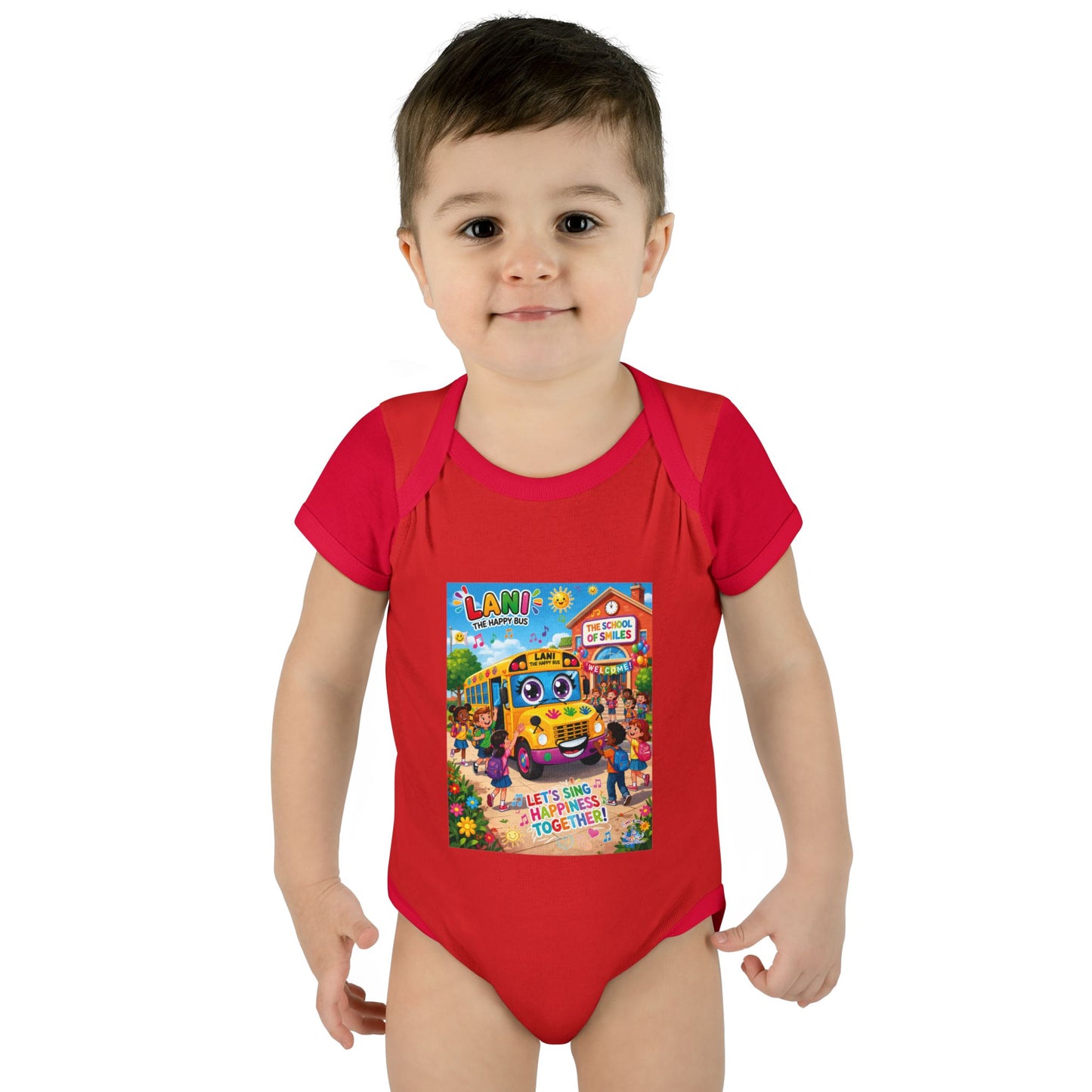 Lani™ Infant Baby Rib Bodysuit – "Let's Sing Happiness Together!" Graphic