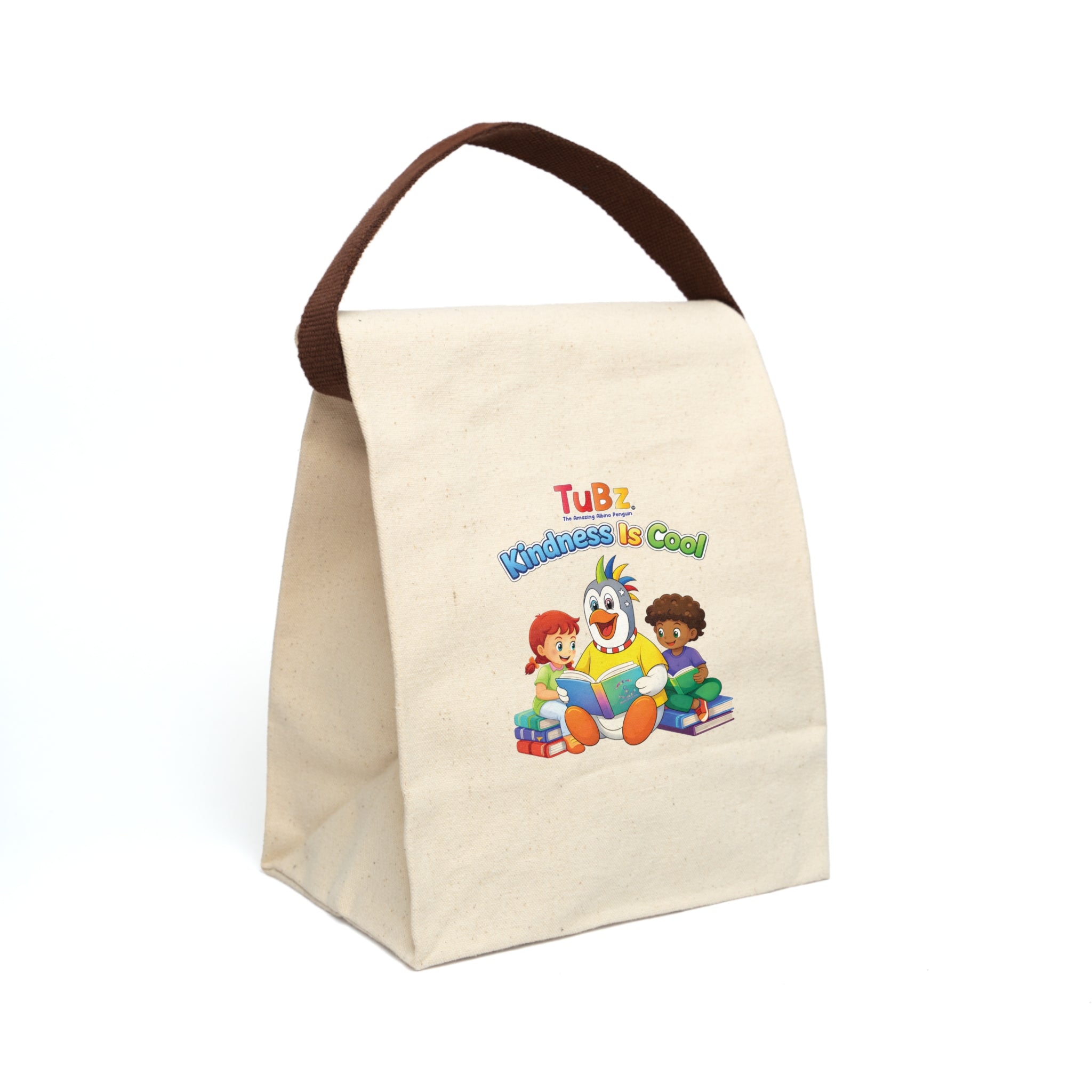 TuBz™ "Kindness Is Cool" Kids Lunch Bag - Canvas School Lunch Tote | Smile Universe