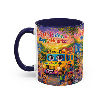 Lani™ Accent Coffee Mug (11oz & 15oz) – "Safe Rides, Happy Hearts" Graphic