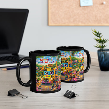 Lani™ Black Mug (11oz & 15oz) – "Adventure Starts With Us!" Graphic
