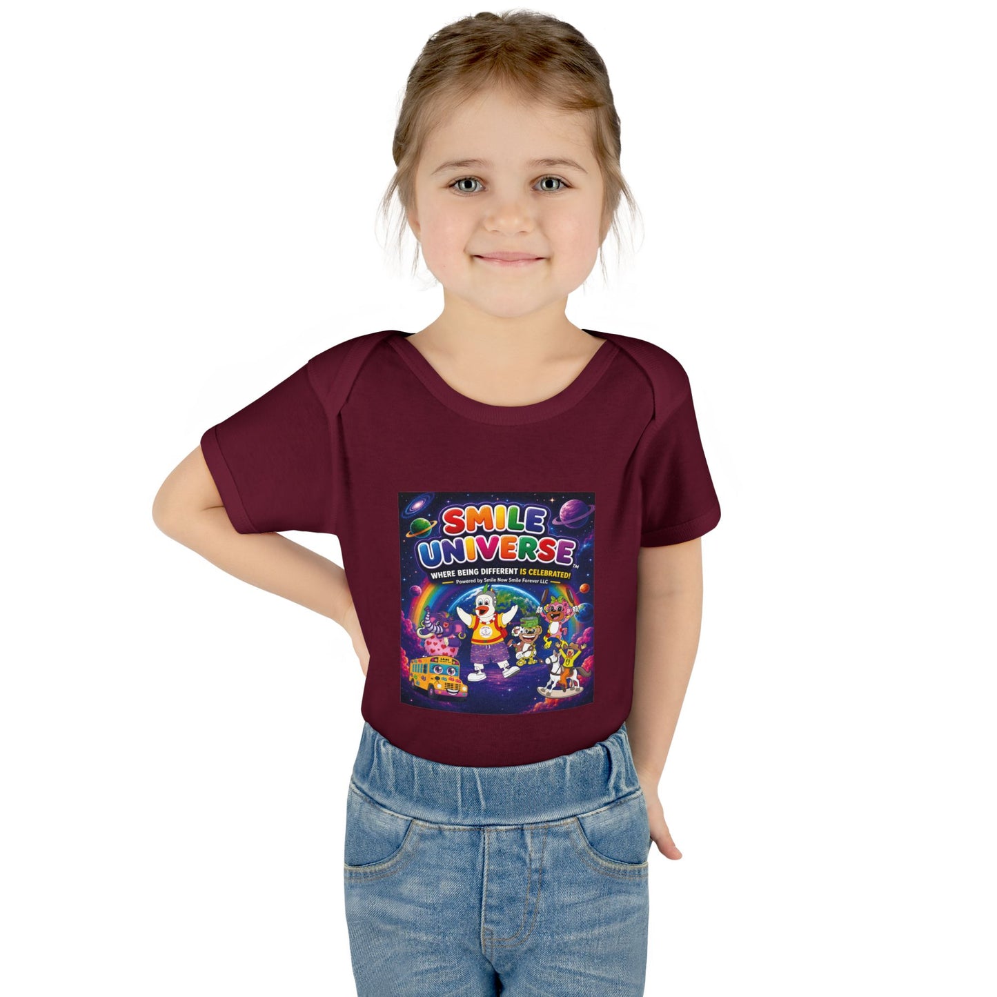 Smile Universe™ Infant Baby Rib Bodysuit – "Where Being Different is CELEBRATED!" Graphic