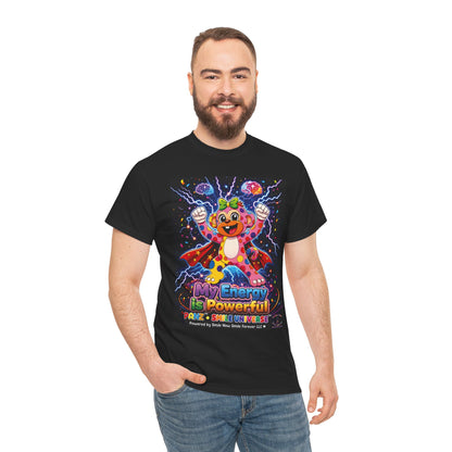 Panz™ Unisex Heavy Cotton™ Tee For Adult – "My Energy is Powerful" Graphic Tee | Smile Universe Collection