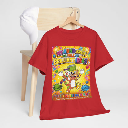 Potz™ Unisex Heavy Cotton™ Tee – "My ADHD Brain is Full of Brilliant Ideas!" Graphic Tee | Smile Universe Collection