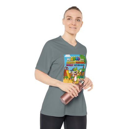 Potz™ Women's Performance V-Neck T-Shirt – "My ADHD Means Always Dreaming, Highly Determined" Graphic Tee | Smile Universe Collection