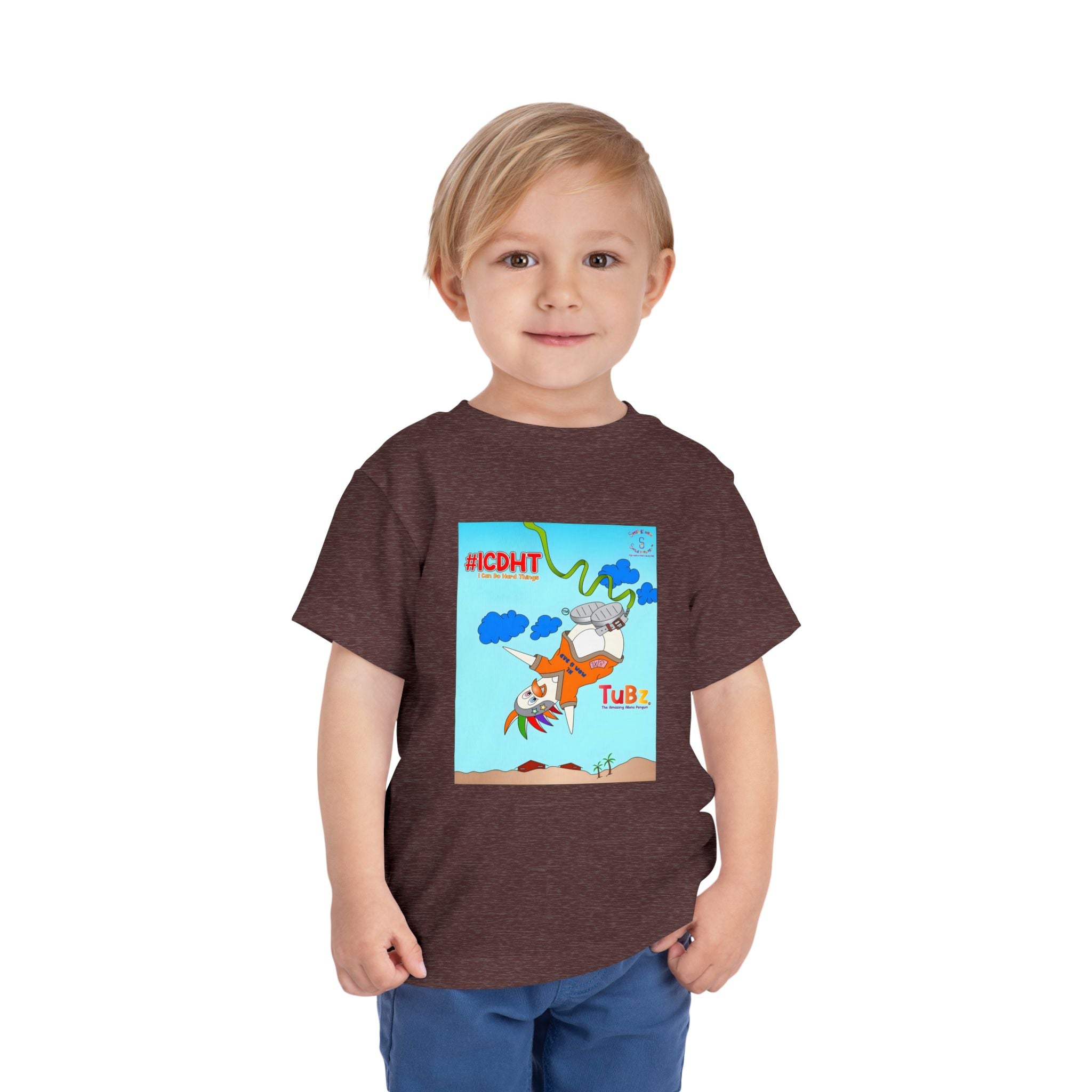 TuBz™ "I Can Do Hard Things" Toddler T-Shirt | Toddler Short Sleeve Tee  - Positive Kids Graphic Tee