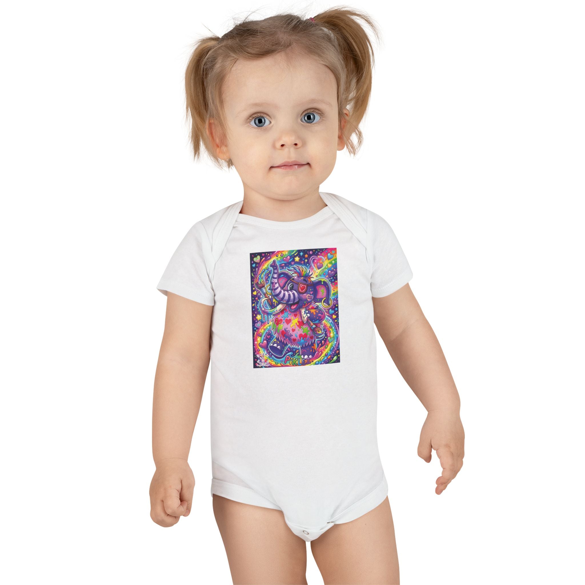 Piklez™ Baby Short Sleeve Onesie® – "Magic Paint!" Graphic | Smile Universe Collection