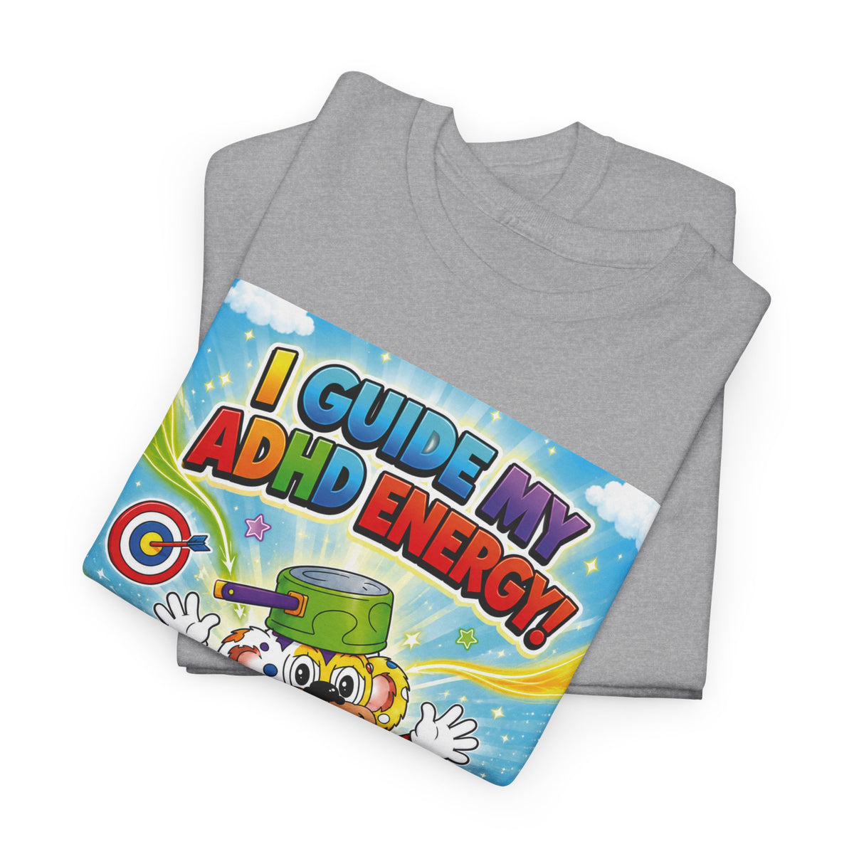 Potz™ Unisex Heavy Cotton™ Tee – "I Guide My ADHD Energy!" Graphic Tee | Smile Universe Collection