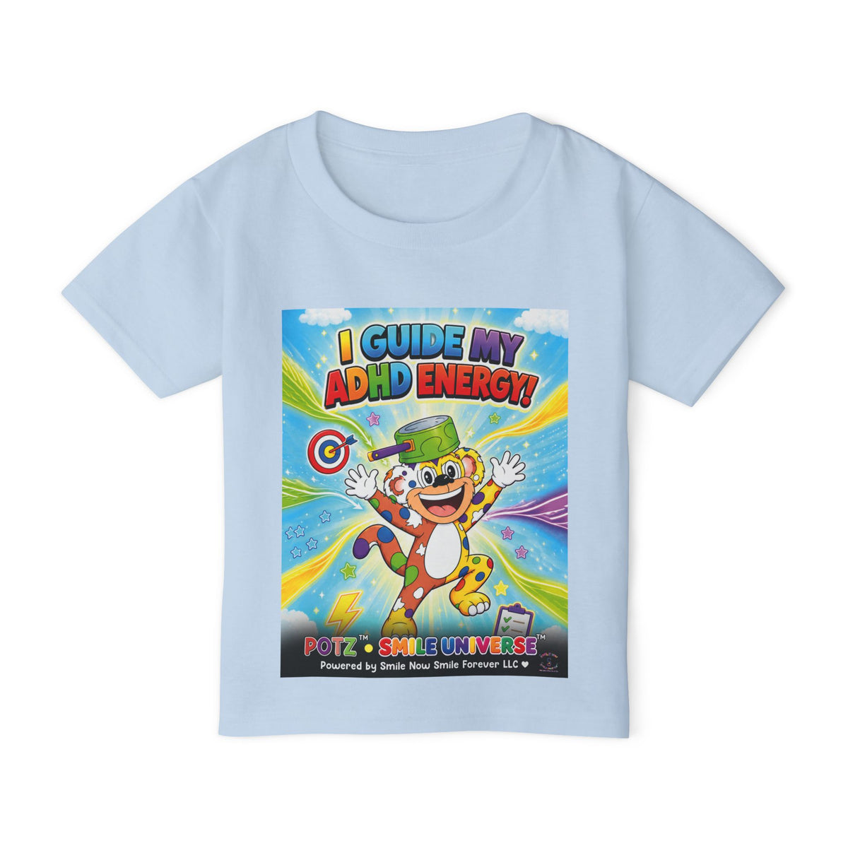 Potz™ Heavy Cotton™ Toddler T-Shirt – "I Guide My ADHD Energy!" Graphic Tee | Smile Universe Collection