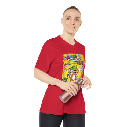 Potz™ Women's Performance V-Neck T-Shirt – "My ADHD Brain is Full of Brilliant Ideas!" Graphic Tee | Smile Universe Collection