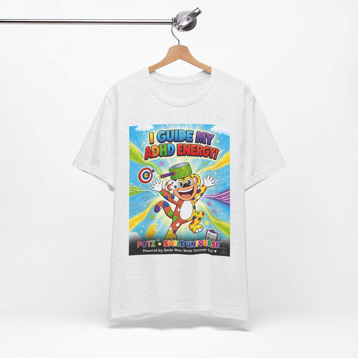 Potz™ Unisex Jersey Short Sleeve Tee – "I Guide My ADHD Energy!" Graphic Tee | Smile Universe Collection