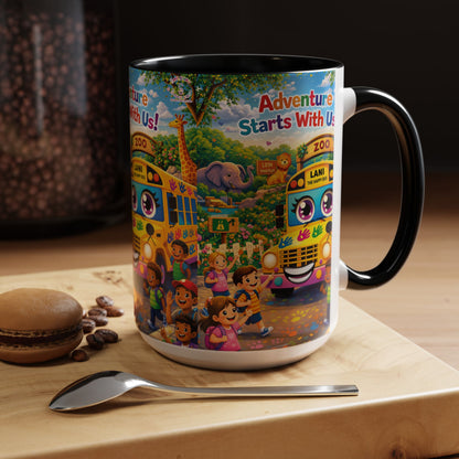 Lani™ Accent Coffee Mug (11oz & 15oz) – "Adventure Starts With Us!" Graphic