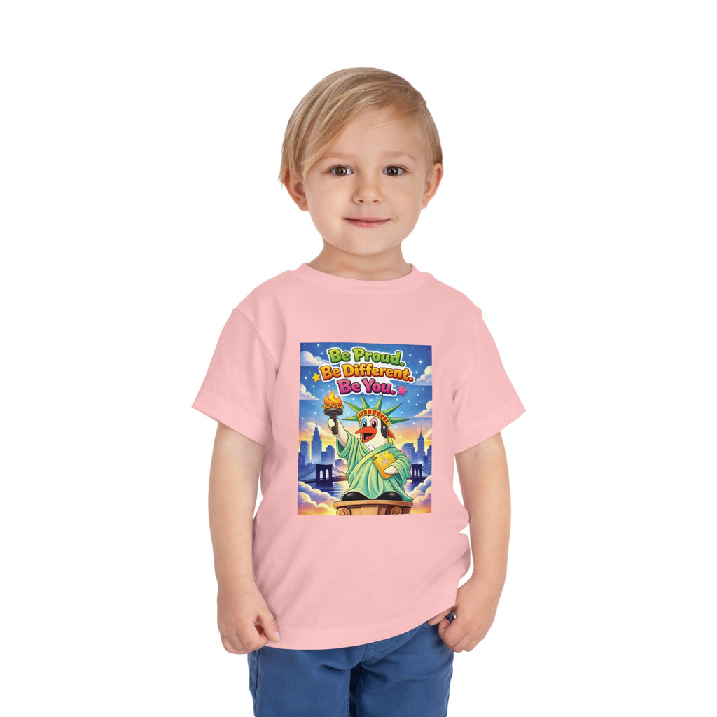 TuBz™ "Be Proud. Be Different. Be You." Toddler T- Shirt - Inspirational Kids Tee